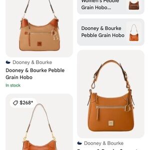 Dooney & Bourke Pebble Grain Hobo Bag - Tan and Brown
